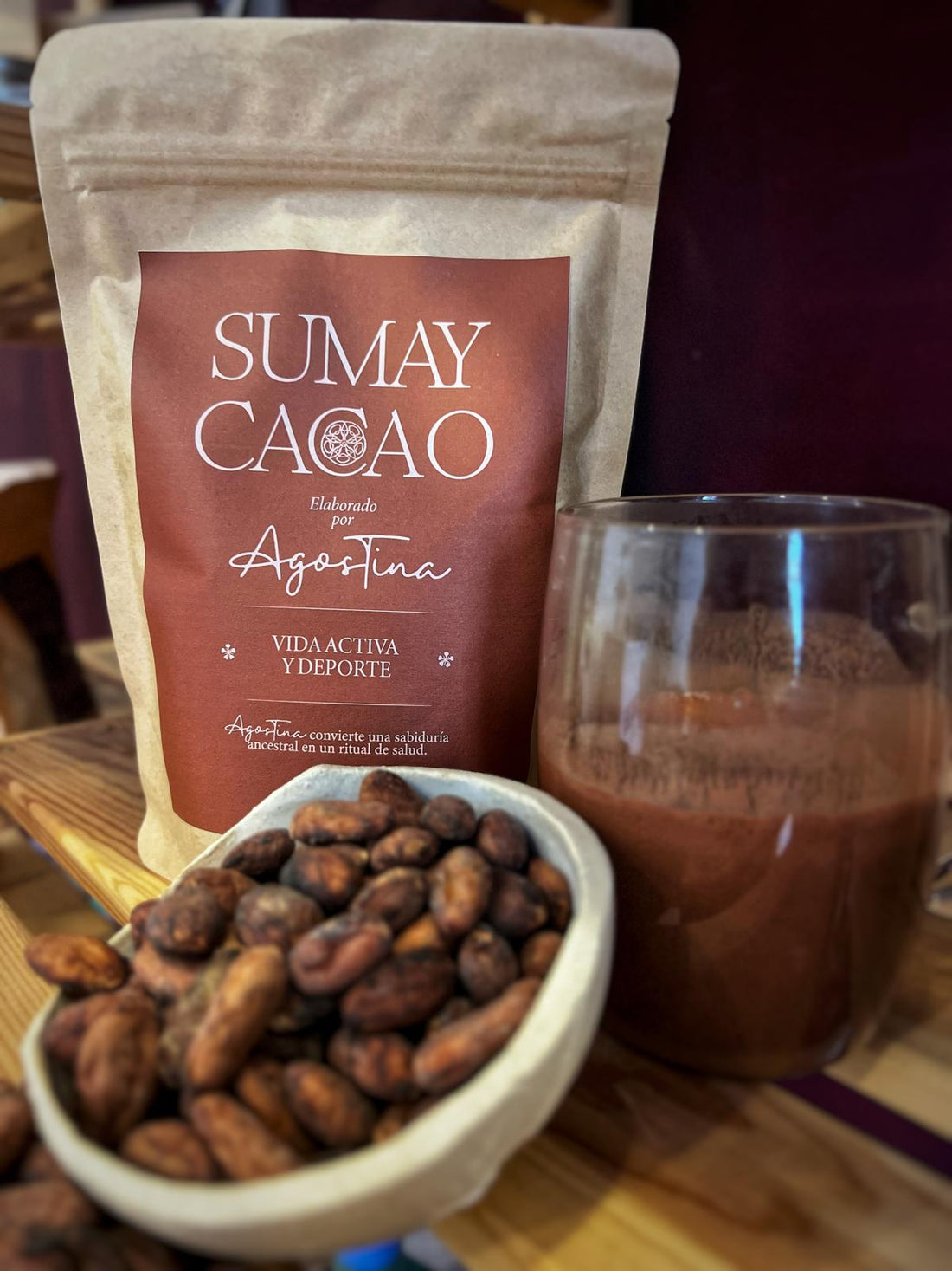 Pasta de cacao con maca orgánica para energía y vitalidad natural.