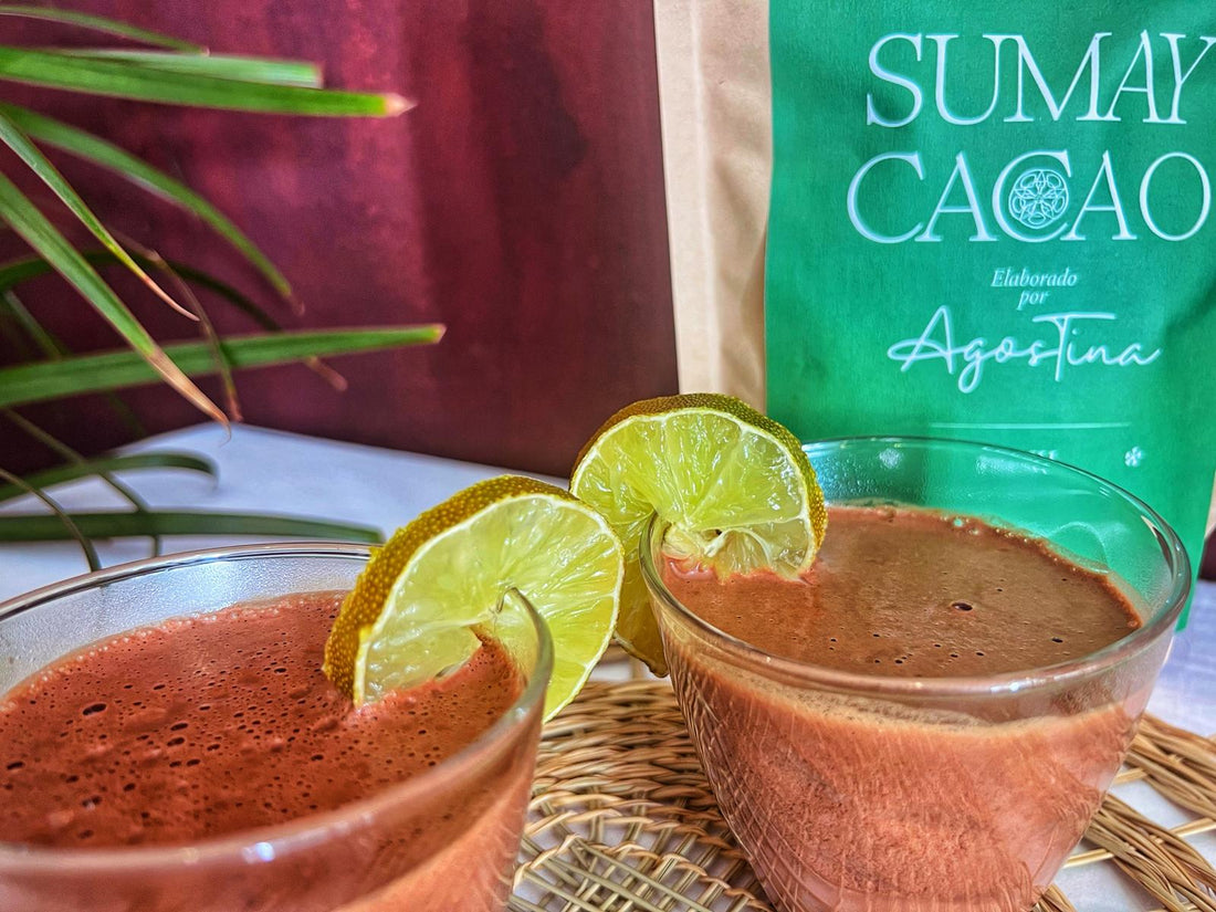 Mezcla Fresh de Sumay con jengibre y lemongrass, cacao ceremonial ideal para el verano.