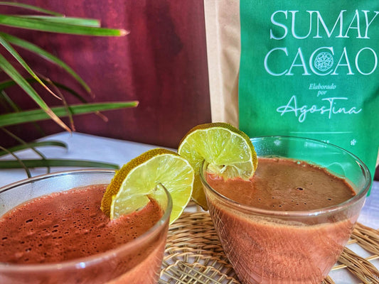 Mezcla Fresh de Sumay con jengibre y lemongrass, cacao ceremonial ideal para el verano.