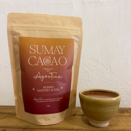 Paquete Cacao ceremonial Sumay, Mujeres madurez activa, con taza cacao